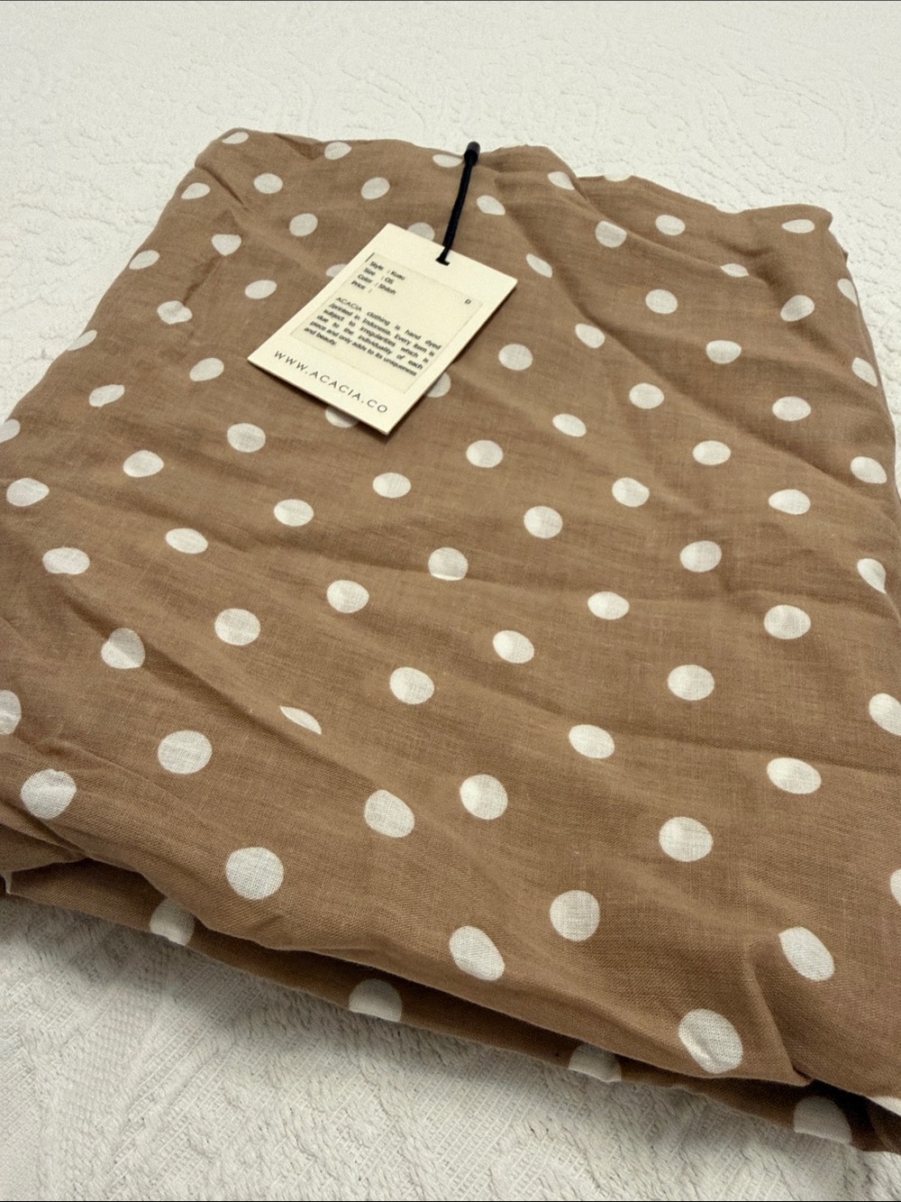 acacia swimwear Brown Polka Dot Pareo - White Dot Print